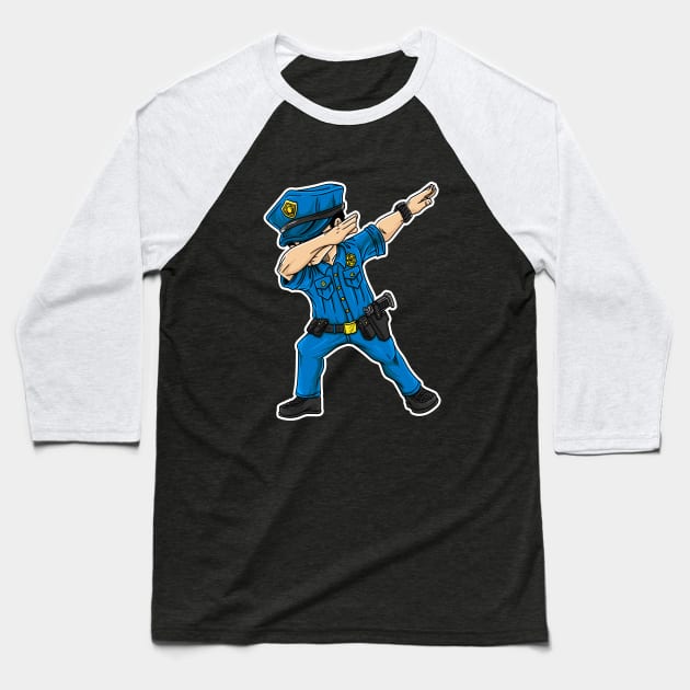 Dabbing Police Gift Funny Policeman Dab Dance Baseball T-Shirt by captainmood